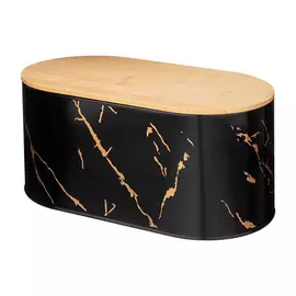 хлебница AGNESS Fantasy Черный мрамор 2 в 1 34х18х15см 3,5л сталь окрашенная