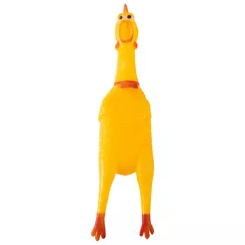 игрушка для собак РЫЖИЙ КОТ Курица с пищалкой 15см винил