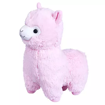 игрушка мягкая Альпака гламурная 28см розовая