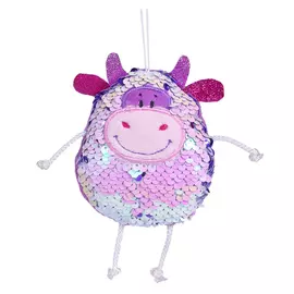 игрушка мягкая брелок Коровка Бусинка 10х8х2см