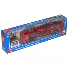 игрушка набор трейлер с машинками, 3 шт, 4,5x22,5x3,5 см, пластик, в асс-те