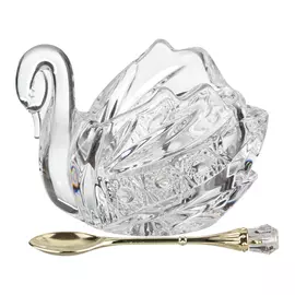 икорница LEFARD Muza Crystal, 11х7х8,5 см, с ложкой, стекло