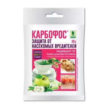 инсектицид от муравьев и насекомых вредителей Карбофос 30г