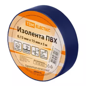 изолента TDM 0,13х15мм синяя 5м