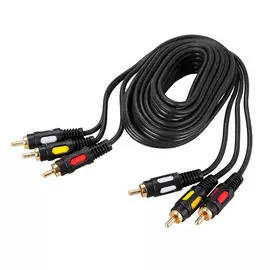 кабель 3RCA-3RCA REXANT 17-0215 5,0м черный