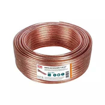 кабель акустический 2х1,00 мм 10м прозрачный