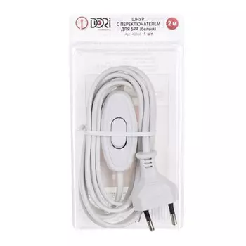 кабель для бра DORI 2x0,5 2 м 2 А с выключателем белый