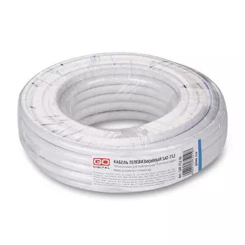 кабель коаксиальный ТВ GODIGITAL SAT-752 1,02 CU/CCA/CCA64 75 Ом white 10м