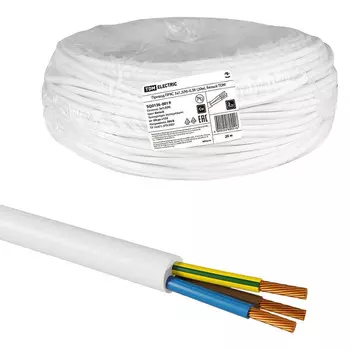 кабель ПРКС TDM ELECTRIC 3х1,5 N 0,38 20м белый