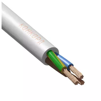 кабель ПВС Конкорд 3х6 гибкий круглый ГОСТ 20м белый