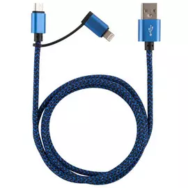 кабель USB 2.0-lightning-micro USB ENERGY ET-06 1,0м синий