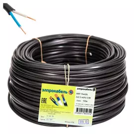 кабель ВВГп-нг ЭлПроКабель твердый плоский негорючий 2х2,5 ГОСТ 100м черный