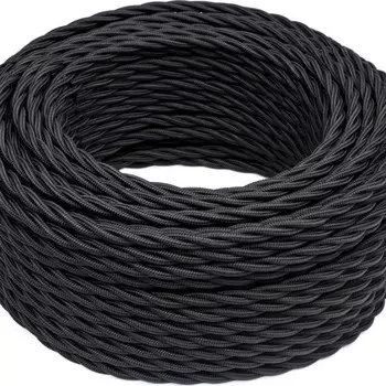 кабель витой BIRONI 2х1,5мм 50м матовый черный