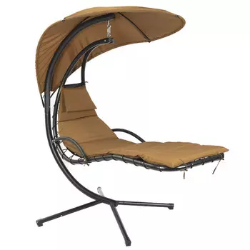 качели садовые Гамак 1,9х1,05х2м коричневые (до 180кг)