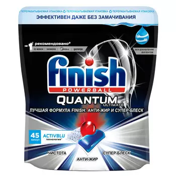 капсулы для ПММ FINISH Quantum Ultimate 45шт