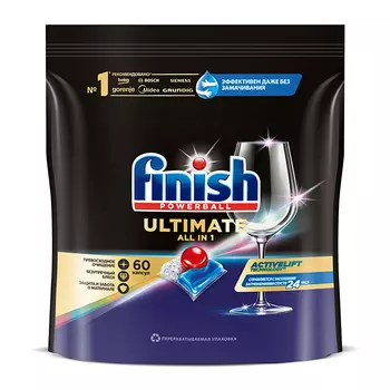 капсулы для ПММ FINISH Ultimate All in 1 60шт