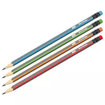 карандаш ч/г Berlingo Triangle HB дерево