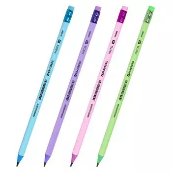 карандаш ч/г BRAUBERG Pastel HB 1шт ластик пластик