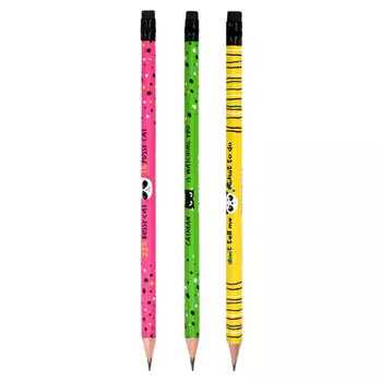 карандаш ч/г Твой месседж HB с ластиком в асс-те