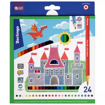 карандаши цветные Berlingo SuperSoft Замки 24цв