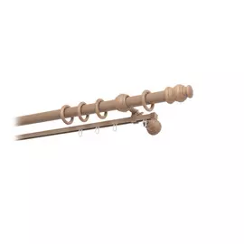 карниз 2-рядный 28мм 150см натуральное дерево, арт.28.02.032.150