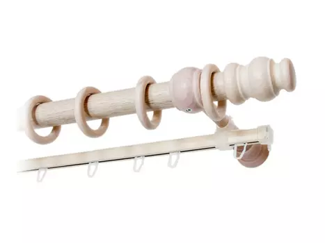 карниз 2-рядный 28мм 175см беленый дуб, арт.28.02.36Б.175