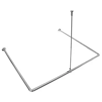 карниз для ванной FORA 90х90х90см крепеж универсальный алюминий хром