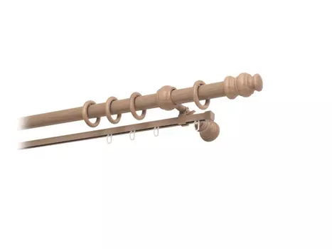 карниз составной 2-рядный 28мм 300см натуральное дерево, арт.28.02.32С.300