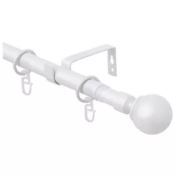 карниз телескоп. 1-рядный ARTTEX 160-300см 16/19мм белый наконечник шар, арт.15.101.1