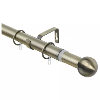 карниз телескоп. 1-рядный ARTTEX 160-300см 16/19мм золото антик наконечник шар мини, арт.95.650.1
