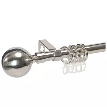 карниз телескоп. 1-рядный UGO LOKS 120-210см 19мм сталь наконечник шар, арт.FI0656