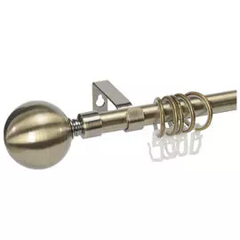 карниз телескоп. 1-рядный UGO LOKS 160-300см 19мм золото антик наконечник шар, арт.FI0655