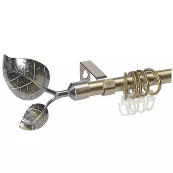 карниз телескоп. 1-рядный UGO LOKS 160-300см 19мм золото антик наконечник лист, арт.FA0120