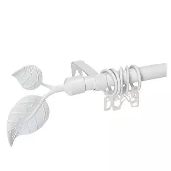 карниз телескоп. 1-рядный UGO LOKS 160-300см 19мм белый наконечник лист, арт.FA0123