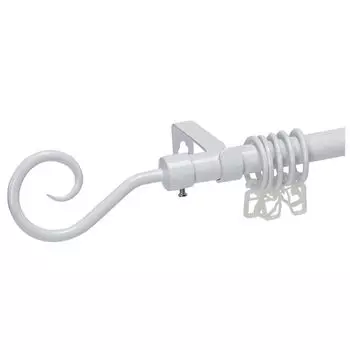 карниз телескоп. 1-рядный UGO LOKS 160-300см 19мм белый наконечник завиток, арт.FA0226