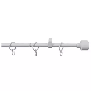 карниз телескоп. 1-рядный UGO LOKS 160-300см 19мм белый наконечник денео, арт.580822