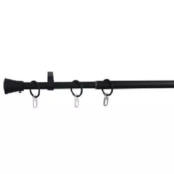 карниз телескоп. 1-рядный UGO LOKS 160-300см 19мм черный матовый наконечник конус, арт.580964