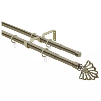 карниз телескоп. 2-рядный ARTTEX 160-300см 16/19мм золото антик наконечник фейерверк, арт.73.650