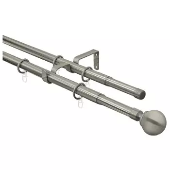 карниз телескоп. 2-рядный ARTTEX 160-300см 16/19мм хром матовый наконечник шар, арт.15.587