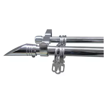 карниз телескоп. 2-рядный UGO LOKS 160-300см 16/19мм хром наконечник скол, арт.580943