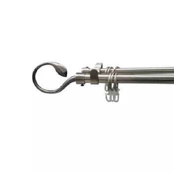 карниз телескоп. 2-рядный UGO LOKS 160-300см 16/19мм бронза наконечник завиток, арт.580942