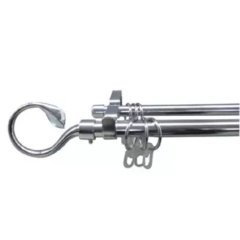 карниз телескоп. 2-рядный UGO LOKS 160-300см 16/19мм хром наконечник завиток, арт.580941