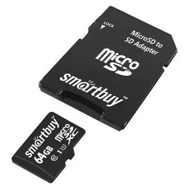 карта памяти microSDXC SMARTBUY 64GB Class 10 UHS-1
