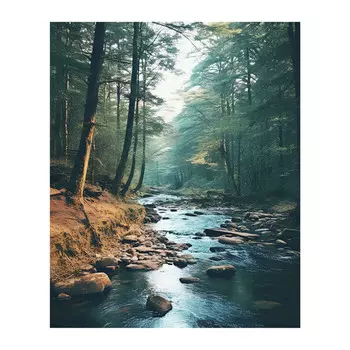 картина на холсте Речные изгибы 400х500мм