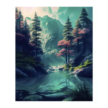 картина на холсте Сказочный пейзаж 2 400х500мм