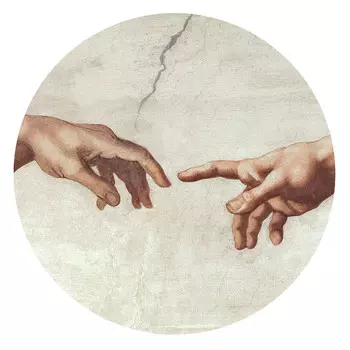 картина на стекле ПРИКОСНОВЕНИЕ D400мм