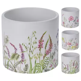 кашпо керамическое Цветы 13,5х12,5см белый в асс-те