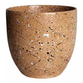кашпо керамическое Мрамор 1,4л d14см h13см коричневый