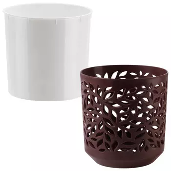 кашпо Leaves 1,25л пластик слива/антрацит