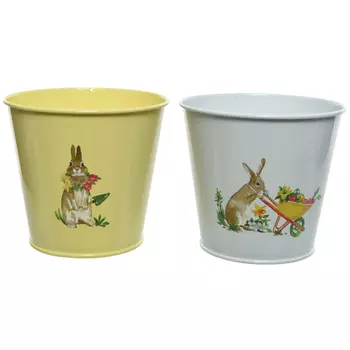 кашпо металлическое с рисунком 1,8л d15,5см h15,5см в асс-те